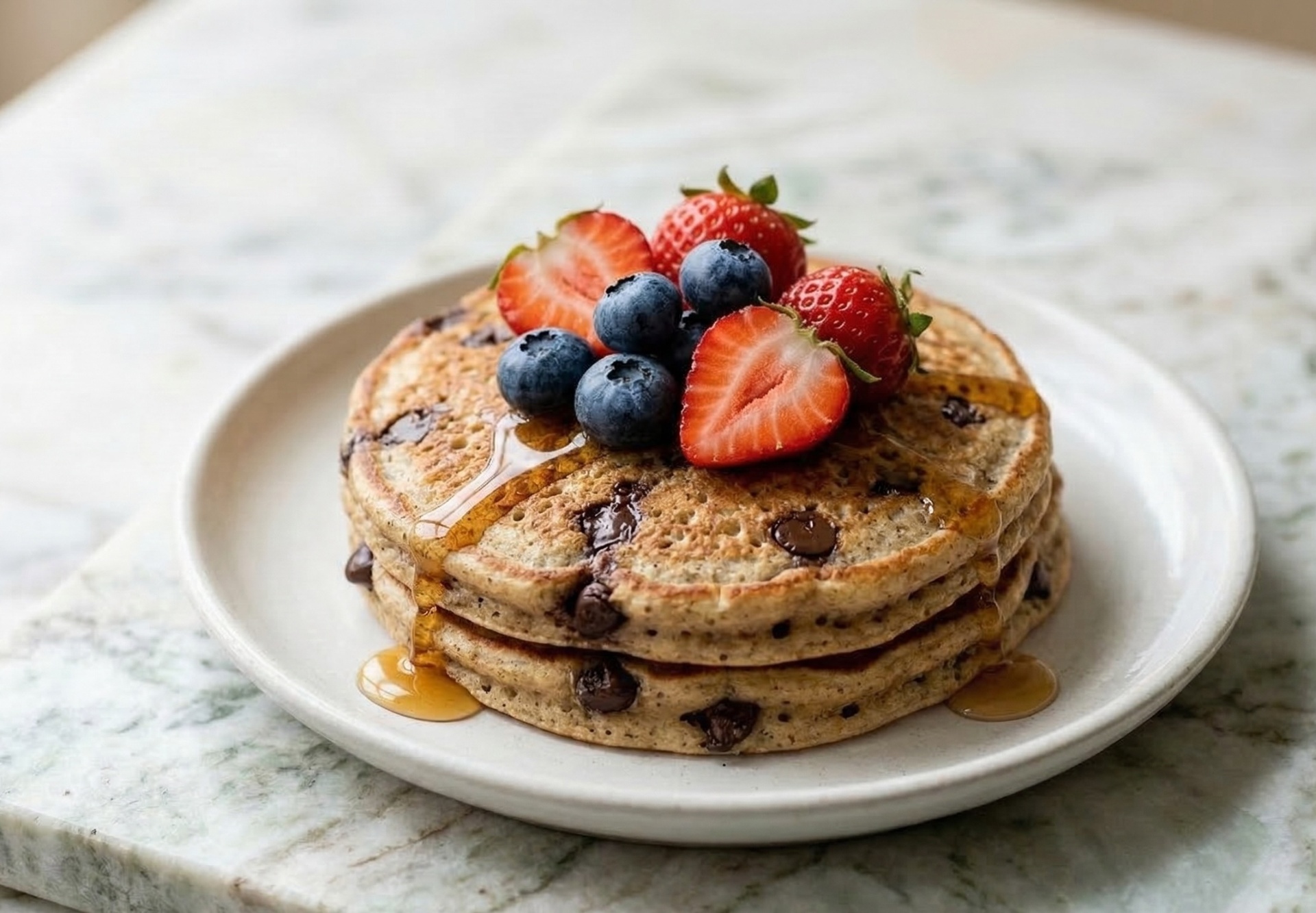 Protein Chocolate Chip Pancakes